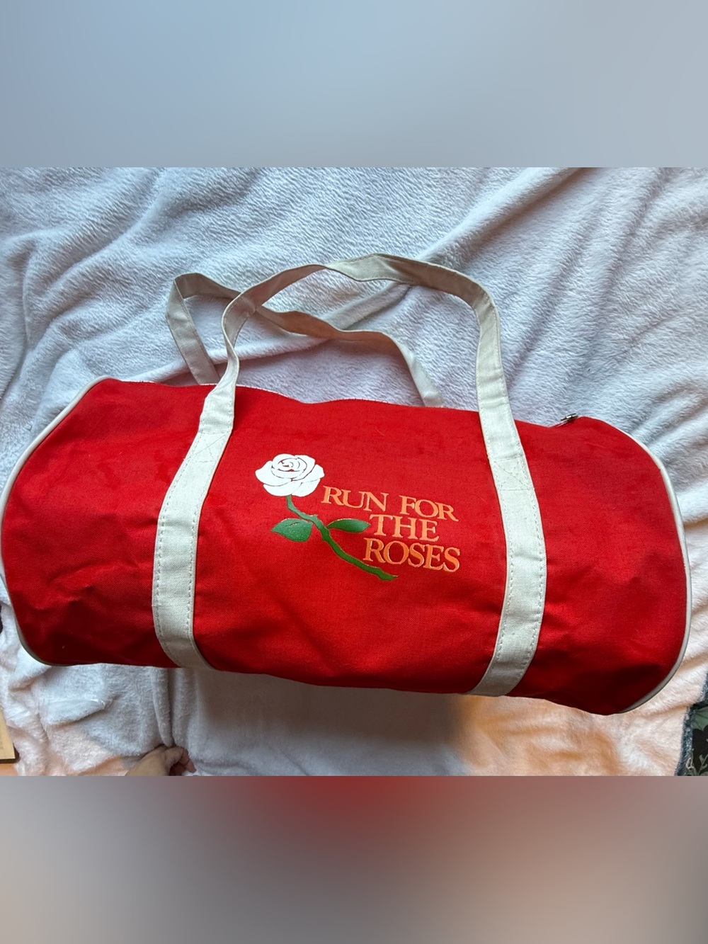 RARE Vintage 80s Run For The Roses Pasadena Duffle Bag Rose Bowl